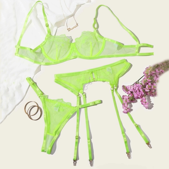 ⭐️Host Pick⭐️Lux Fluorescent Green Lingerie Set - Picture 3 of 4